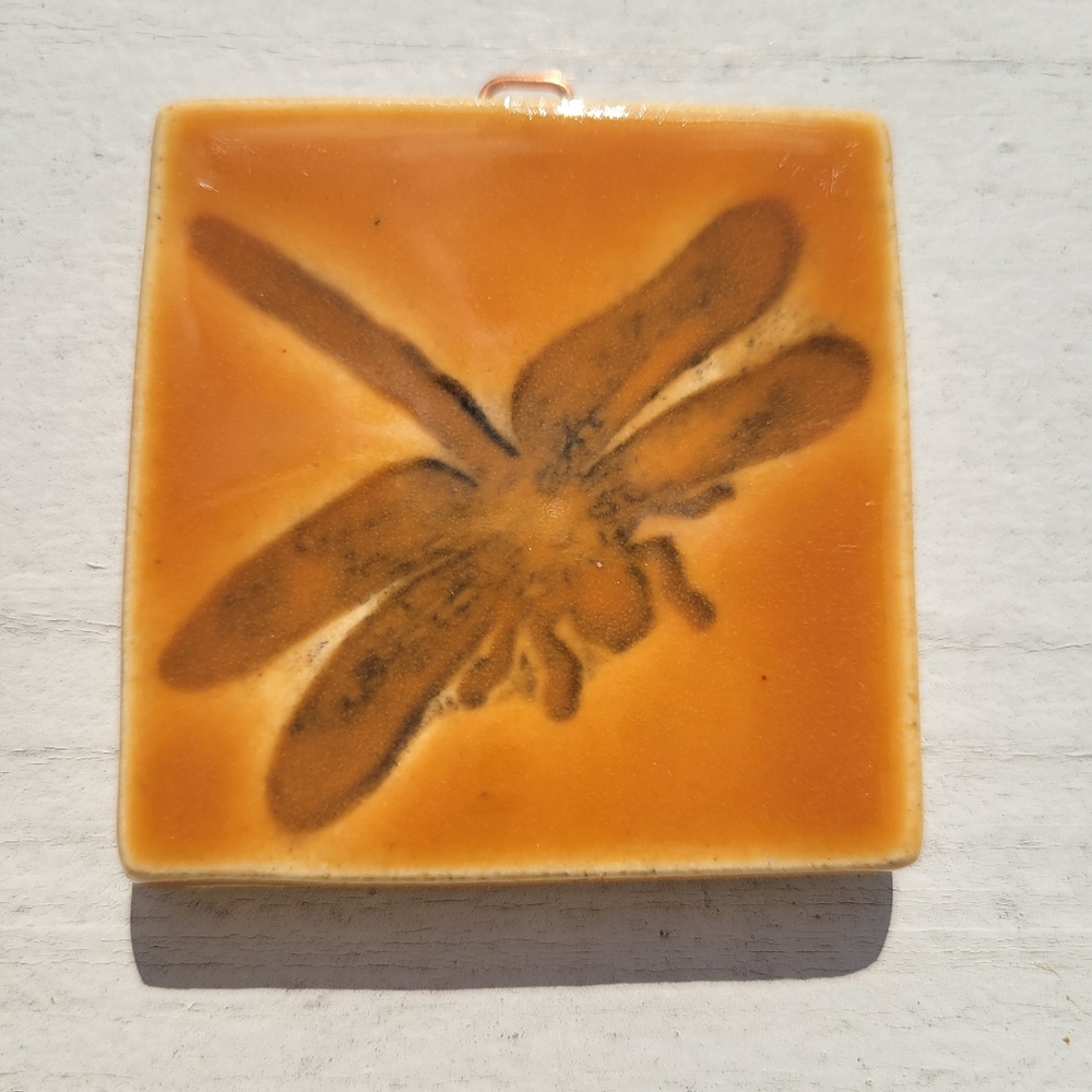 Dragonfly Decorative Tile 2x2 ~ Artisan ~ Handcrafted ~ Nature ~ Cottage ~ Cute! - Picture 8 of 11